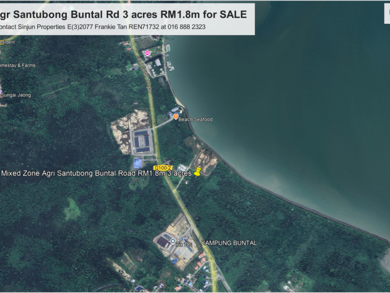 MZ Agr Santubong Buntal Rd 3 acres RM1.8m for SALE